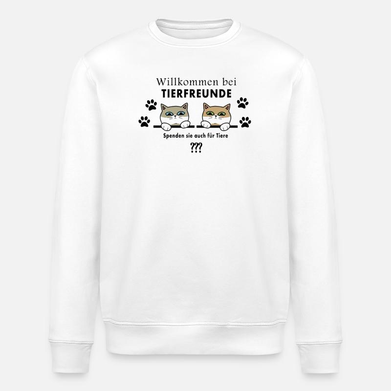 Tierfreunde Katzen - Stanley/Stella Unisex Bio-Sweatshirt ROLLER - Weiß