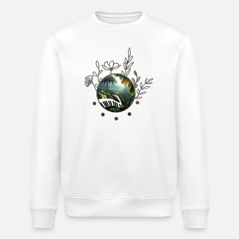 Klavier im Dschungel - Stanley/Stella Unisex Bio-Sweatshirt ROLLER - Weiß