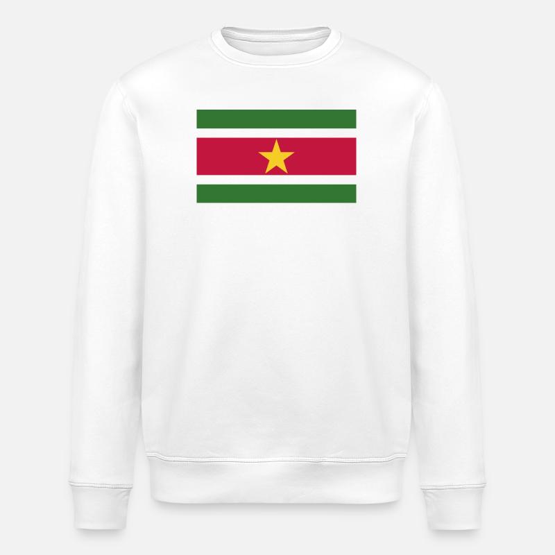 Drapeau national du Suriname - Sweat bio ROLLER Stanley/Stella Unisexe - blanc