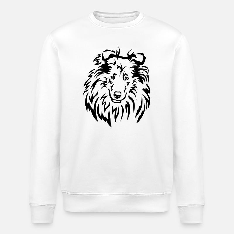 Collie Kopf - Stanley/Stella Unisex Bio-Sweatshirt ROLLER - Weiß
