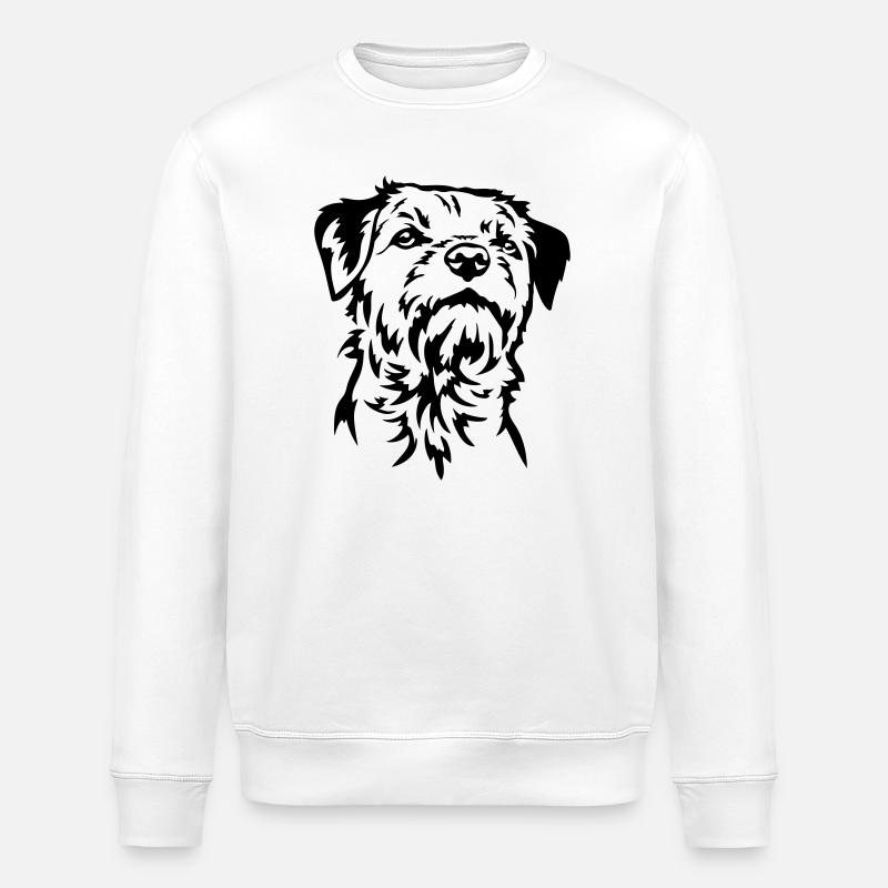 Border Terrier Kopf - Stanley/Stella Unisex Bio-Sweatshirt ROLLER - Weiß