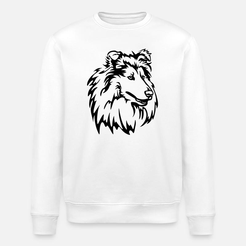 Tête de Collie - Sweat bio ROLLER Stanley/Stella Unisexe - blanc