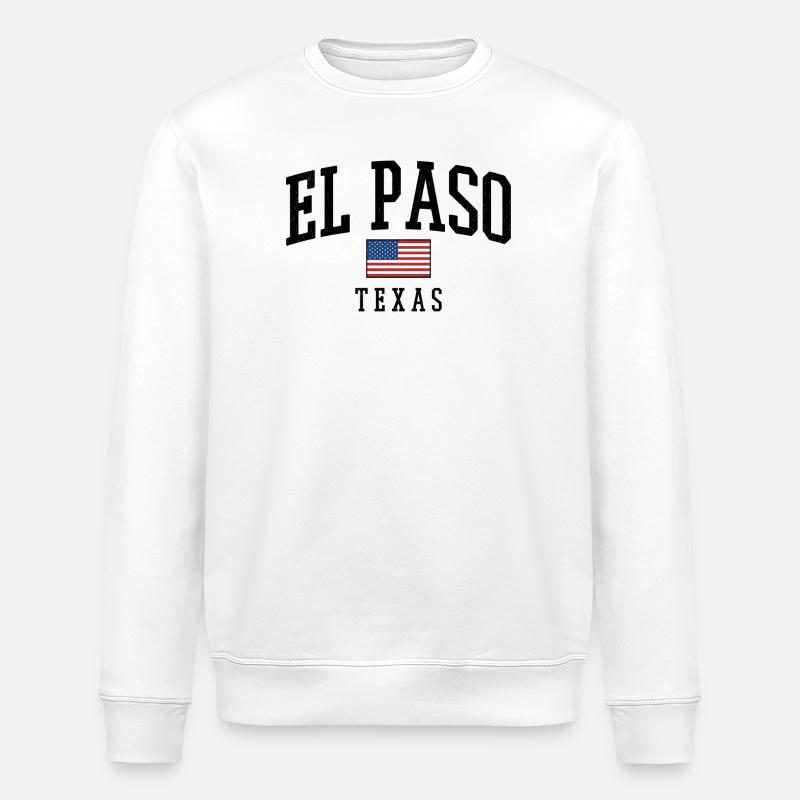 El Paso Texas Retro Shirt - Stanley/Stella ROLLER Unisex Organic Sweatshirt - white