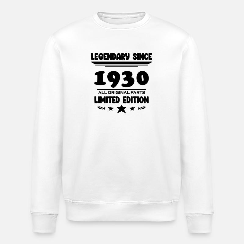 1930 - Born 1930 - Stanley/Stella ROLLER Unisex Organic Sweatshirt - white