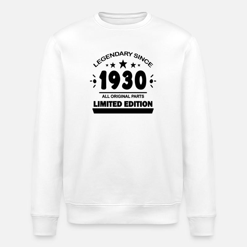 1930 - Né en 1930 - Sweat bio ROLLER Stanley/Stella Unisexe - blanc