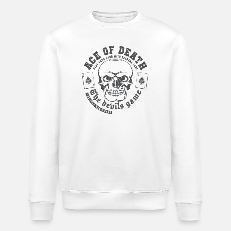 As de la mort - Sweat bio ROLLER Stanley/Stella Unisexe - blanc