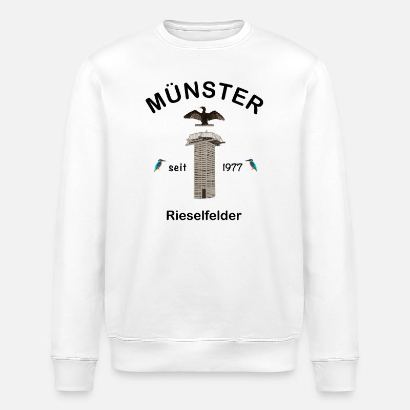 Rieselfelder Münster, Vogelschutzgebiet - Stanley/Stella Unisex Bio-Sweatshirt ROLLER - Weiß