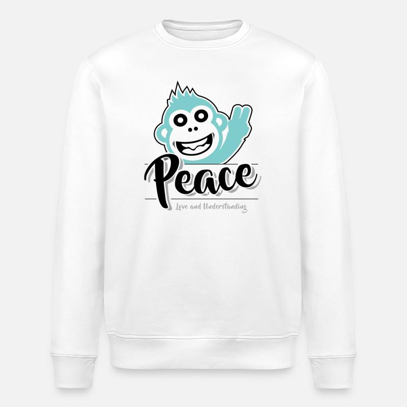 Paix, amour et compréhension - Sweat bio ROLLER Stanley/Stella Unisexe - blanc