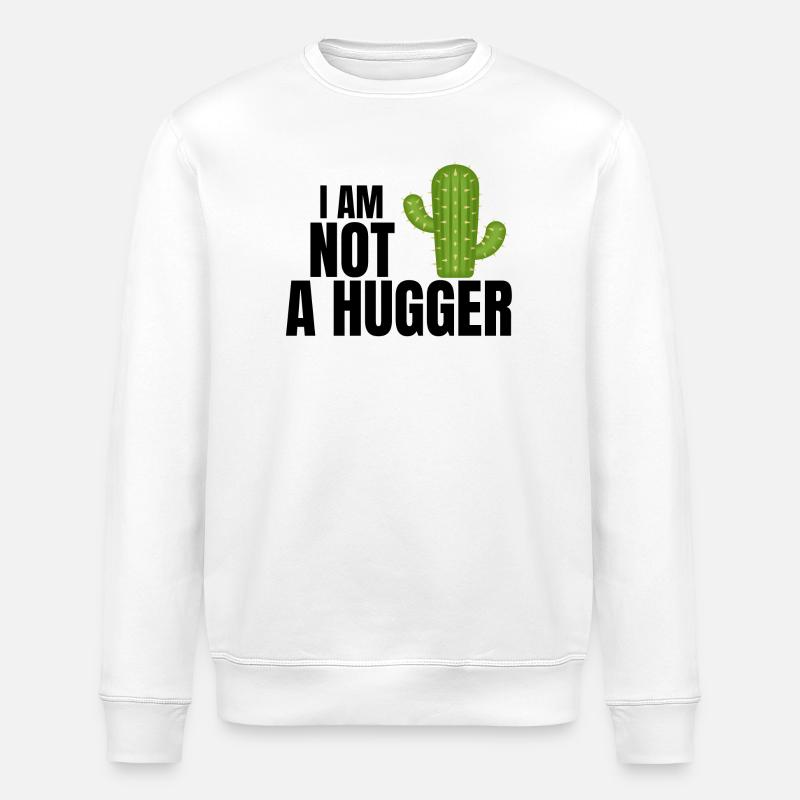 Ich bin kein Umarmer, Umarmer, Kaktus - Stanley/Stella Unisex Bio-Sweatshirt ROLLER - Weiß