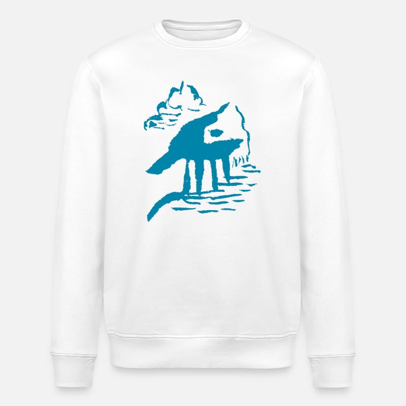 Abstract - Stanley/Stella ROLLER Unisex Organic Sweatshirt - white