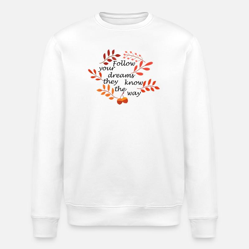 Herbstlaub und Eicheln Muster - Stanley/Stella Unisex Bio-Sweatshirt ROLLER - Weiß