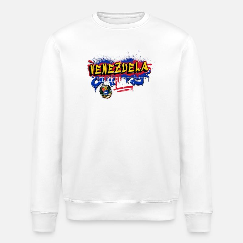 Venezuela graffiti flag design - Stanley/Stella ROLLER Unisex Organic Sweatshirt - white