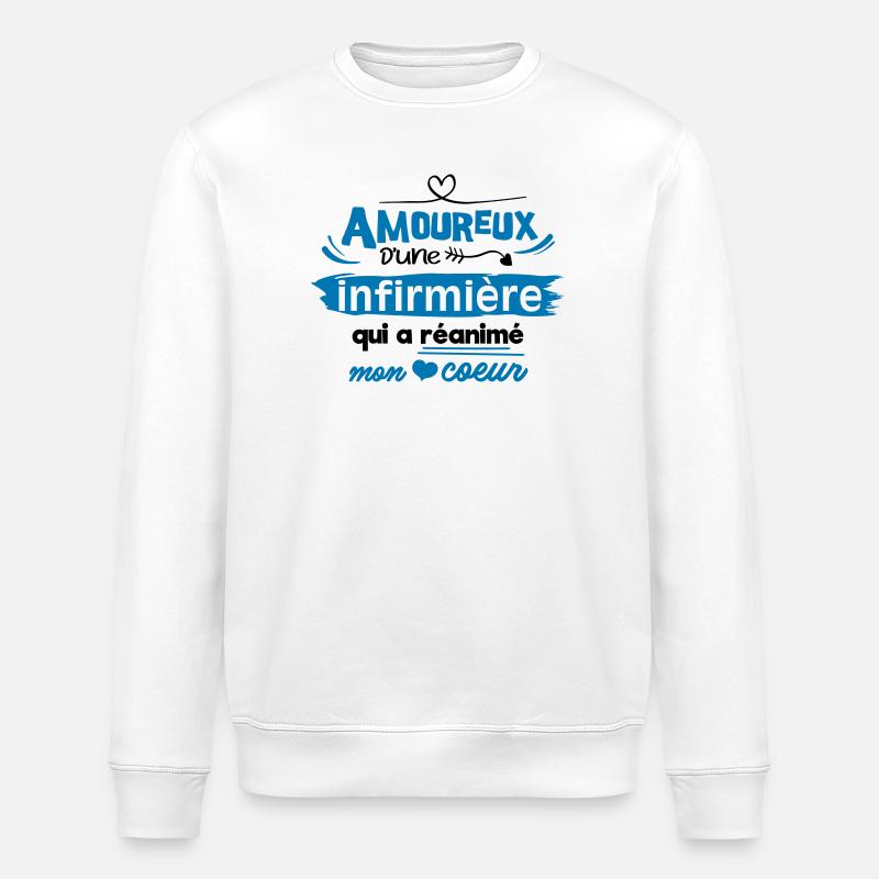 Amoureux d'une infirmière ! humour - Sweat bio ROLLER Stanley/Stella Unisexe - blanc