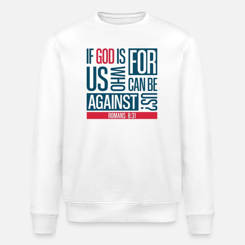 Dieu pour nous - Sweat bio ROLLER Stanley/Stella Unisexe - blanc