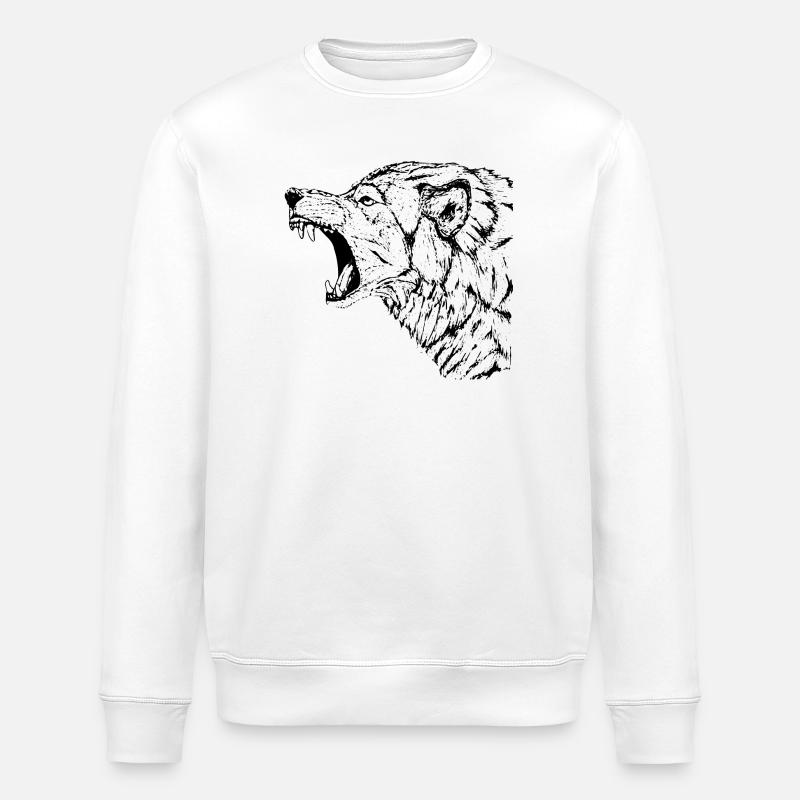 Wolf - Stanley/Stella ROLLER Unisex Organic Sweatshirt - white