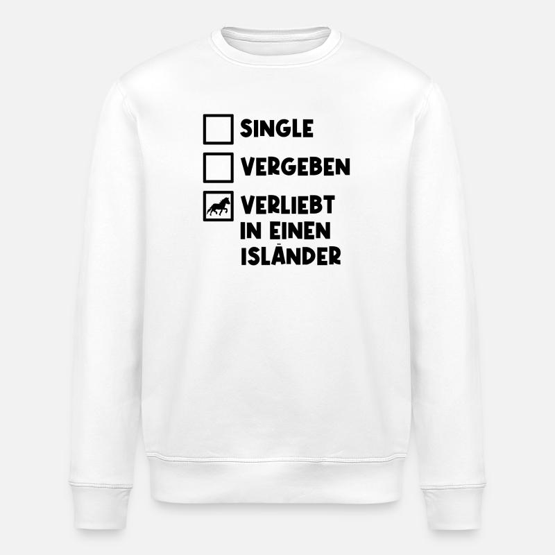 Islandpferde Isländer Pferdeliebe Statement Pferde - Stanley/Stella Unisex Bio-Sweatshirt ROLLER - Weiß