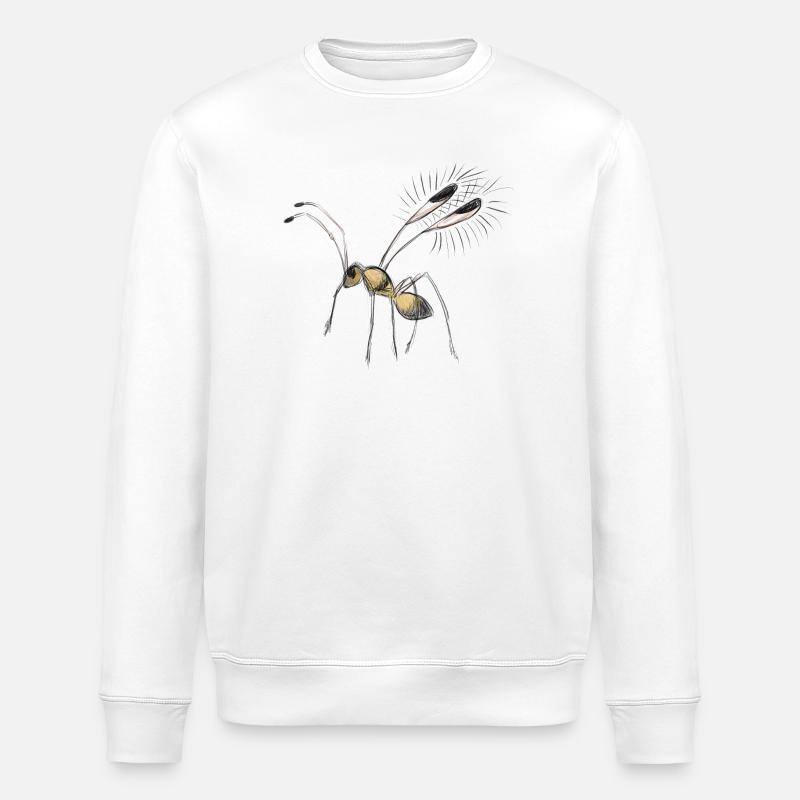 Dessin de minuscule mouche - Sweat bio ROLLER Stanley/Stella Unisexe - blanc