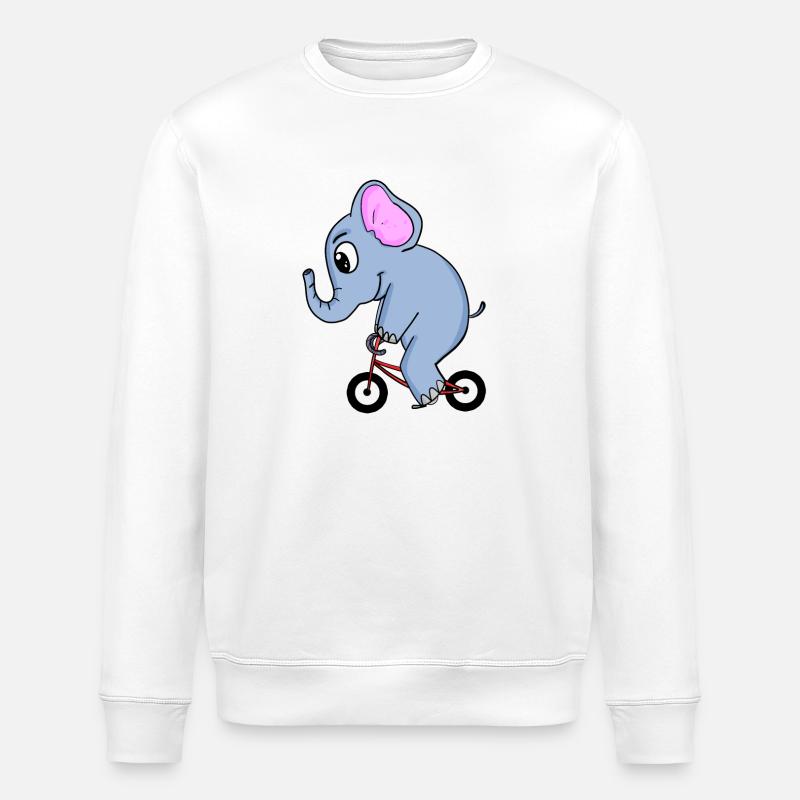 L’éléphant fait du vélo - Sweat bio ROLLER Stanley/Stella Unisexe - blanc