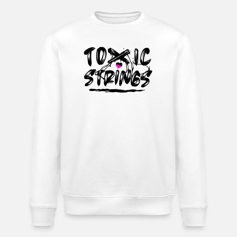 Toxic Strings 2 Colour - Stanley/Stella ROLLER Unisex Organic Sweatshirt - white