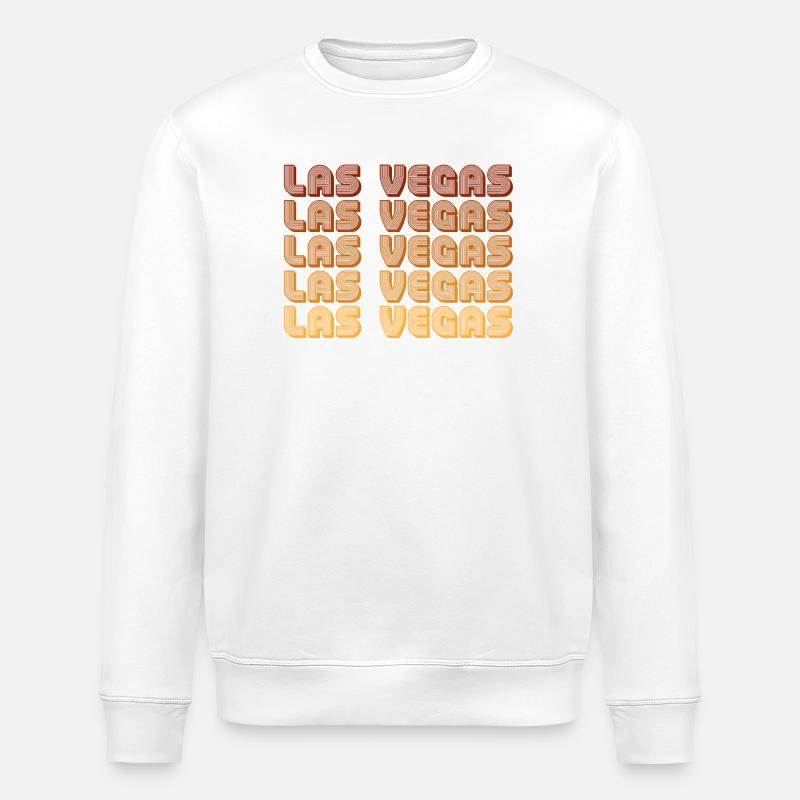 Las Vegas Retro Gradient Grid - Stanley/Stella ROLLER Unisex Organic Sweatshirt - white