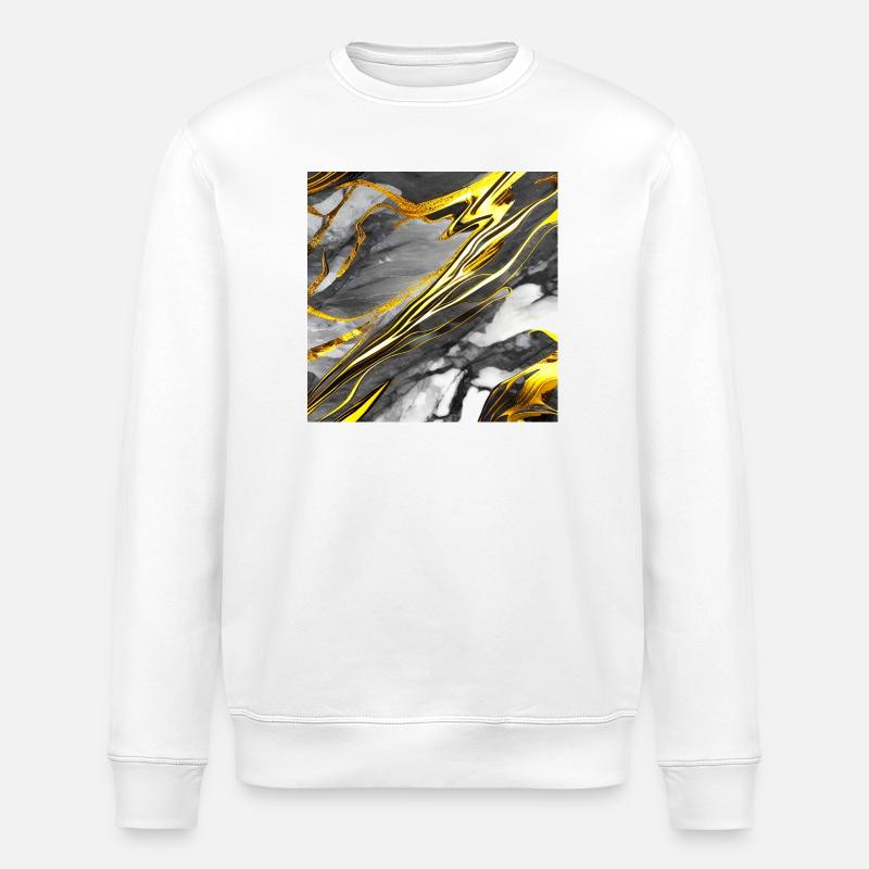 Marmor Schwarz Gold Textur - Stanley/Stella Unisex Bio-Sweatshirt ROLLER - Weiß