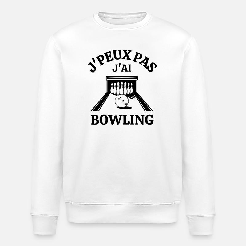 bowling, strike, fan de bowling - Sweat bio ROLLER Stanley/Stella Unisexe - blanc