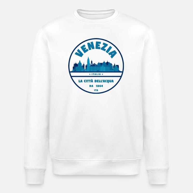 Venezia Skyline Stempel - Stanley/Stella Unisex Bio-Sweatshirt ROLLER - Weiß