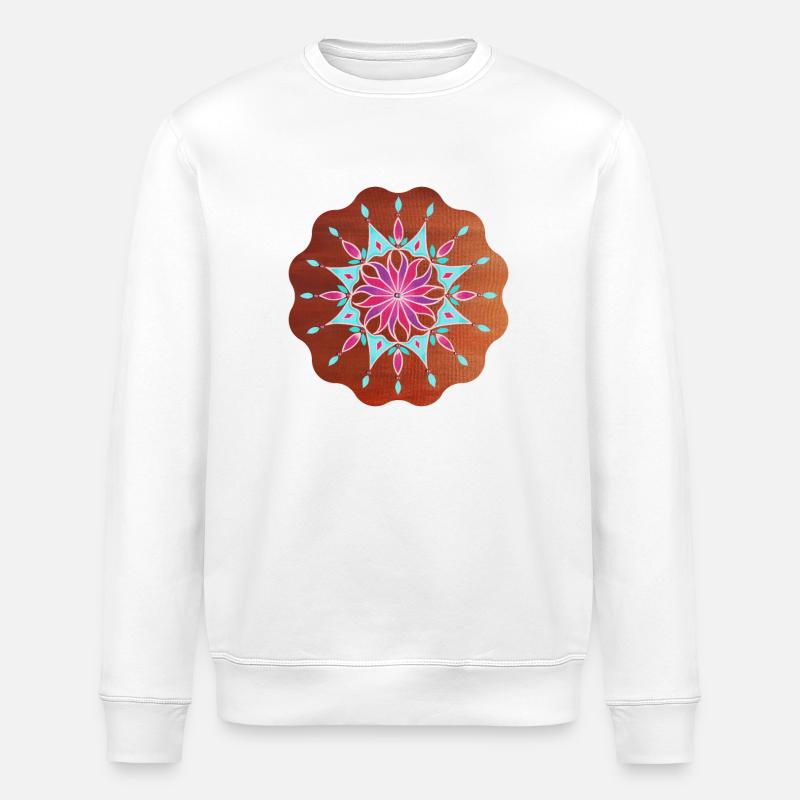 BlumenMandala Relaxation - Sonja Ariel von Staden - Sweat bio ROLLER Stanley/Stella Unisexe - blanc