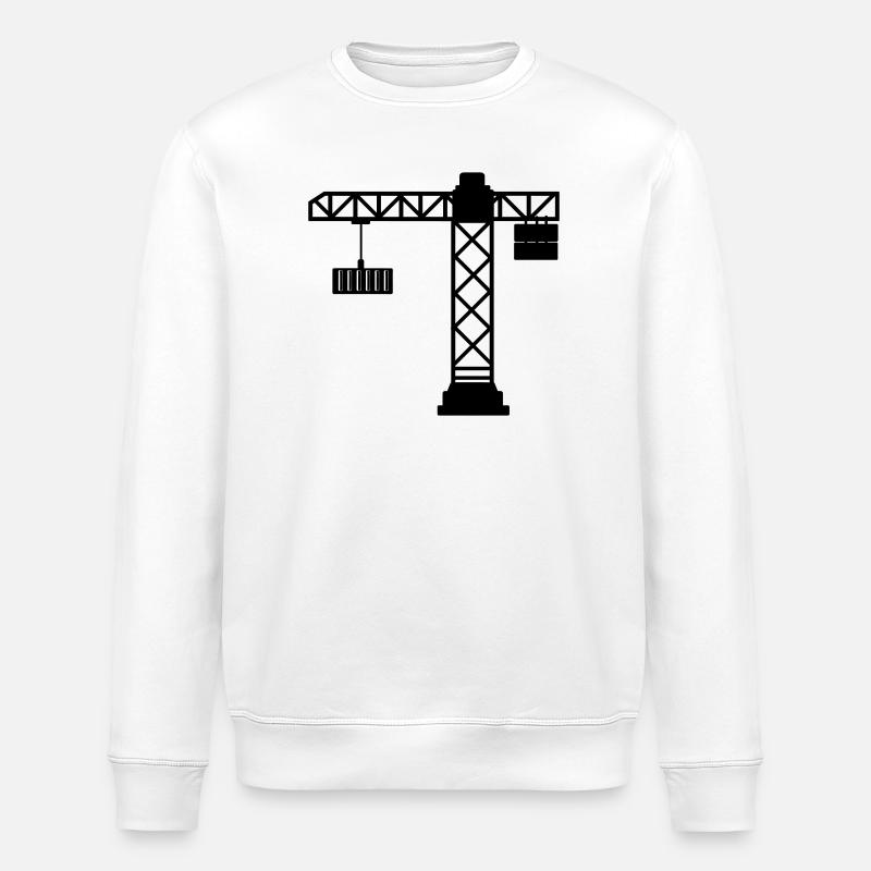 Kran mit Seecontainer - Stanley/Stella Unisex Bio-Sweatshirt ROLLER - Weiß