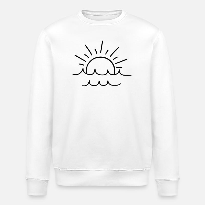 Soleil et vagues - Sweat bio ROLLER Stanley/Stella Unisexe - blanc