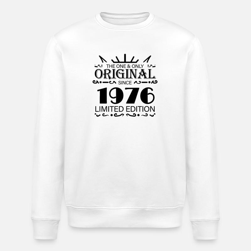 Born 1976 - Stanley/Stella ROLLER Unisex Organic Sweatshirt - white