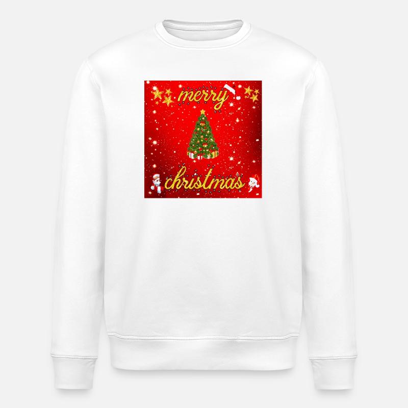 merry christmas version 2 - Stanley/Stella ROLLER Unisex Organic Sweatshirt - white