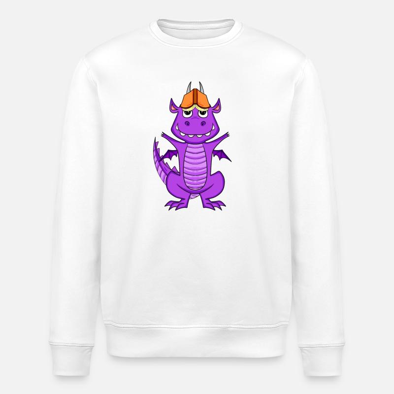 Bücher Drache Drachen - Stanley/Stella Unisex Bio-Sweatshirt ROLLER - Weiß