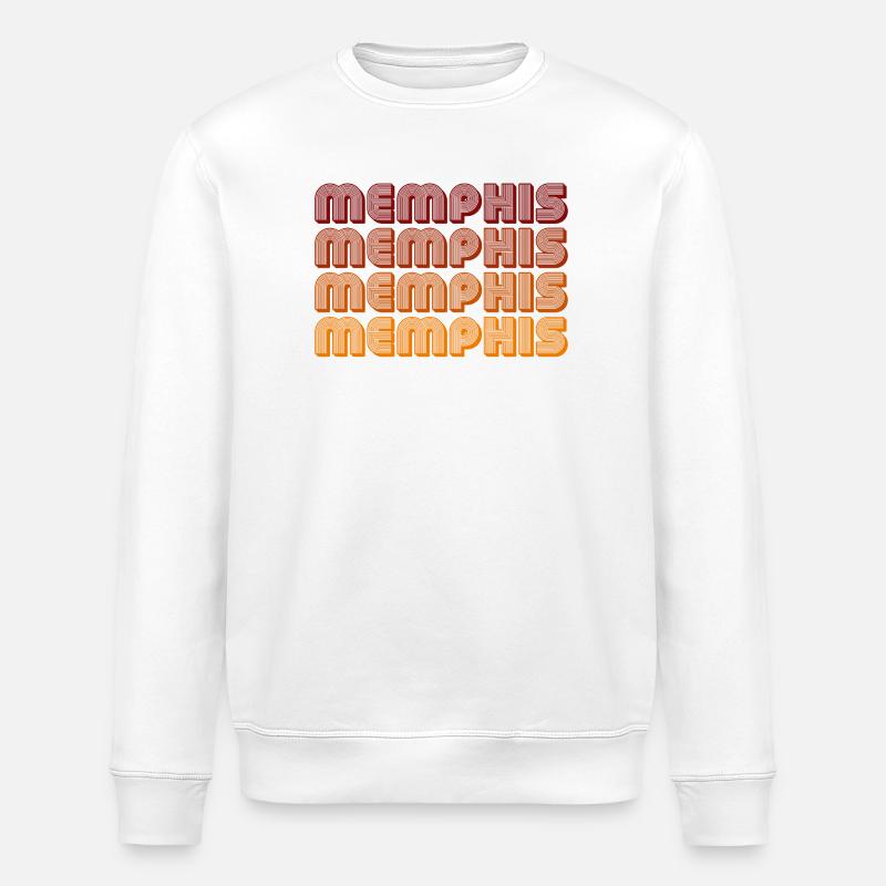 Memphis Gradient Text Repeat - Stanley/Stella Unisex Bio-Sweatshirt ROLLER - Weiß