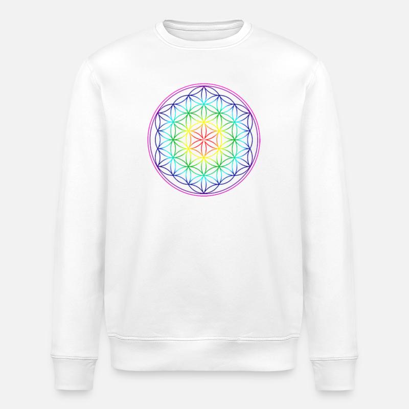 REGENBOGENBLUME DES LEBENS - Stanley/Stella Unisex Bio-Sweatshirt ROLLER - Weiß