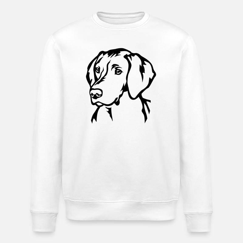 Magyar Vizsla Head - Stanley/Stella ROLLER Unisex Organic Sweatshirt - white