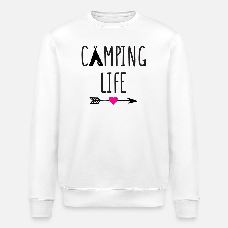 Camping Life - Stanley/Stella ROLLER Unisex Organic Sweatshirt - white