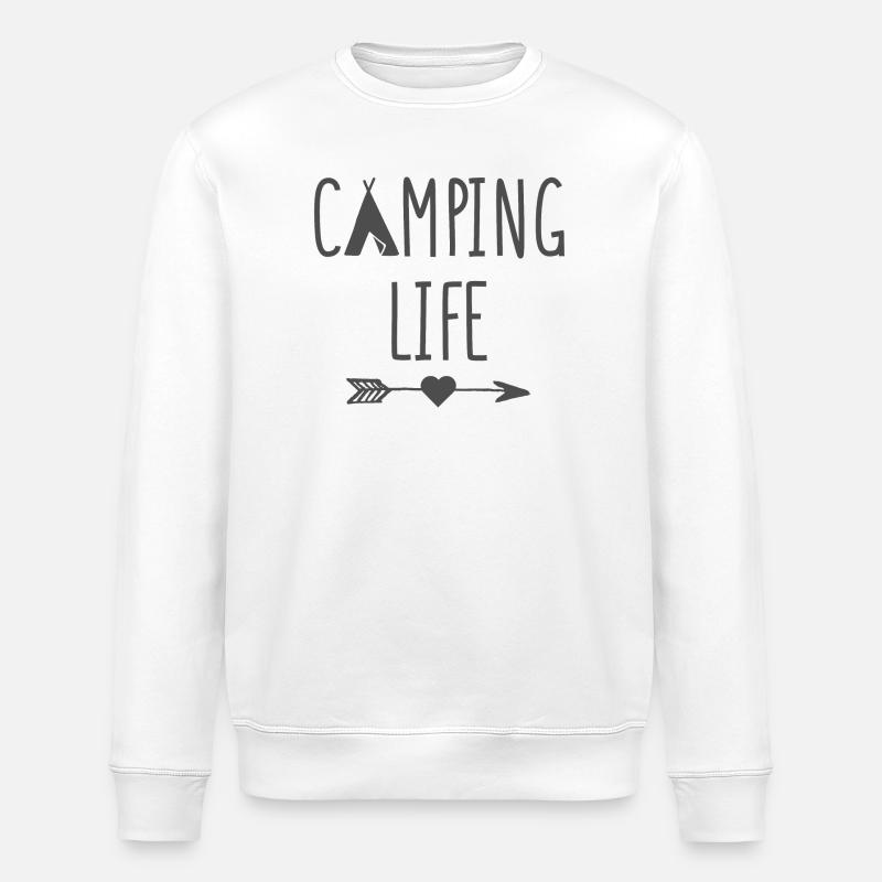 Camping Life - Stanley/Stella ROLLER Unisex Organic Sweatshirt - white