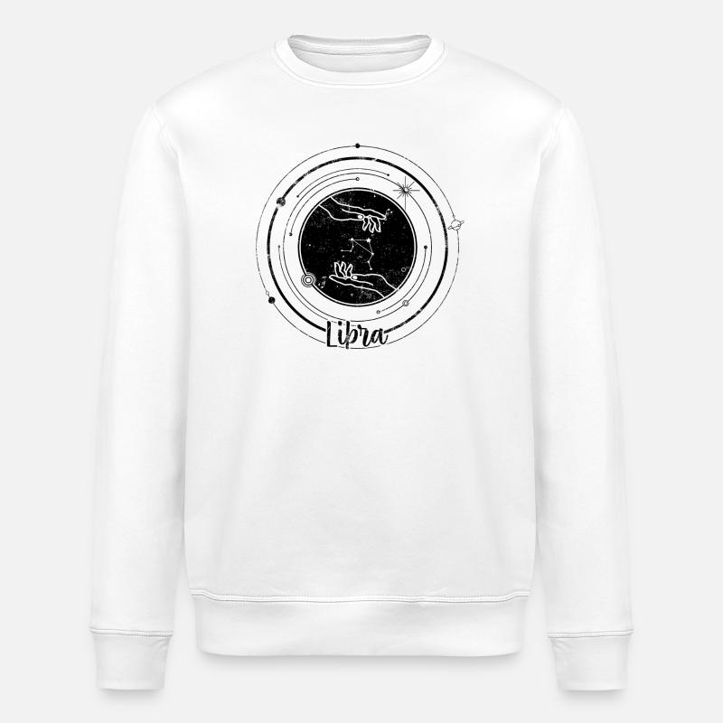 Midnight Starburst Emblem - Stanley/Stella ROLLER Unisex Organic Sweatshirt - white