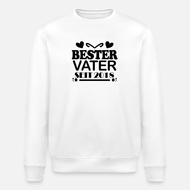Bester Vater seit 2018 - Stanley/Stella Unisex Bio-Sweatshirt ROLLER - Weiß