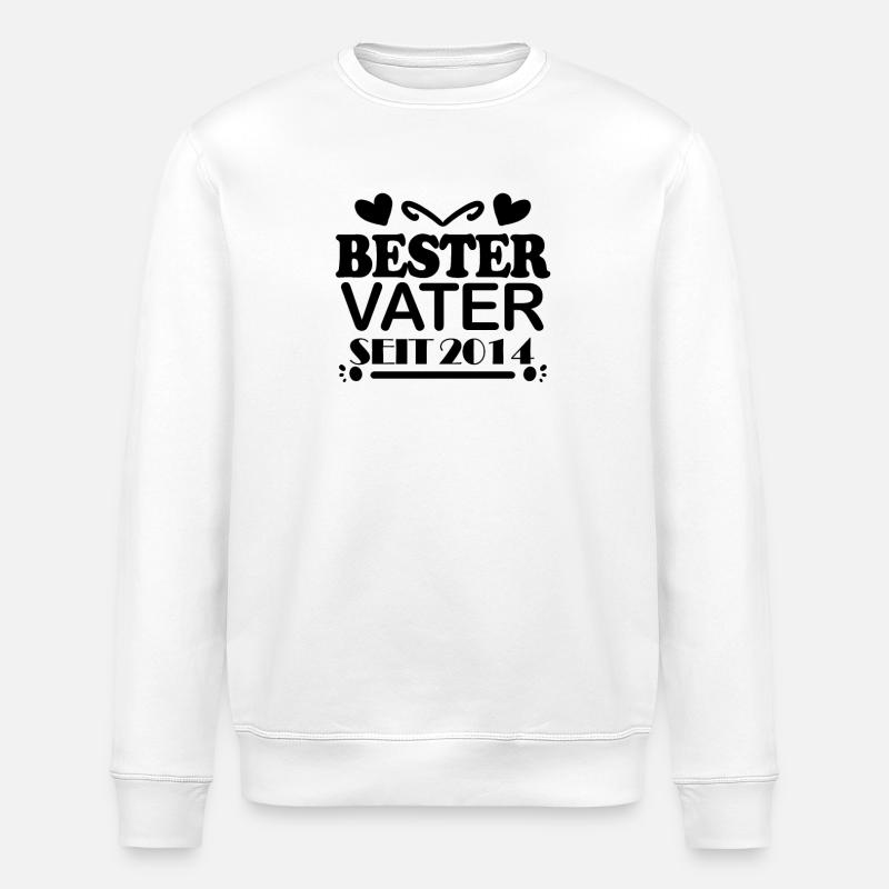 Bester Vater seit 2014 - Stanley/Stella Unisex Bio-Sweatshirt ROLLER - Weiß