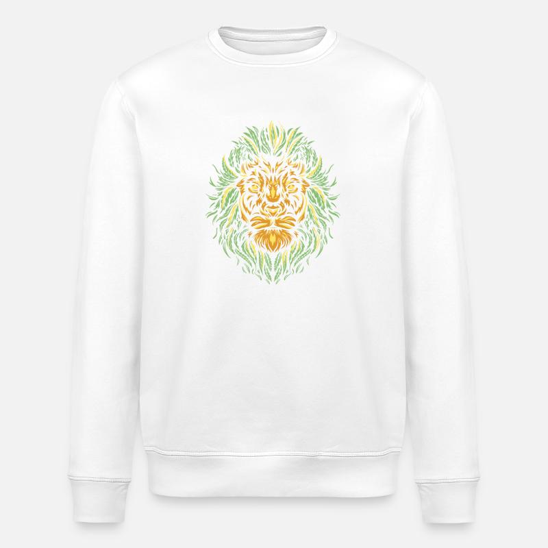 Masque vert feuille lion feuille - Sweat bio ROLLER Stanley/Stella Unisexe - blanc