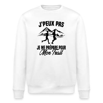 Je peux pas je me prépare pour mon trail - Sweat bio ROLLER Stanley/Stella Unisexe - blanc - Devant - Nik (191cm)