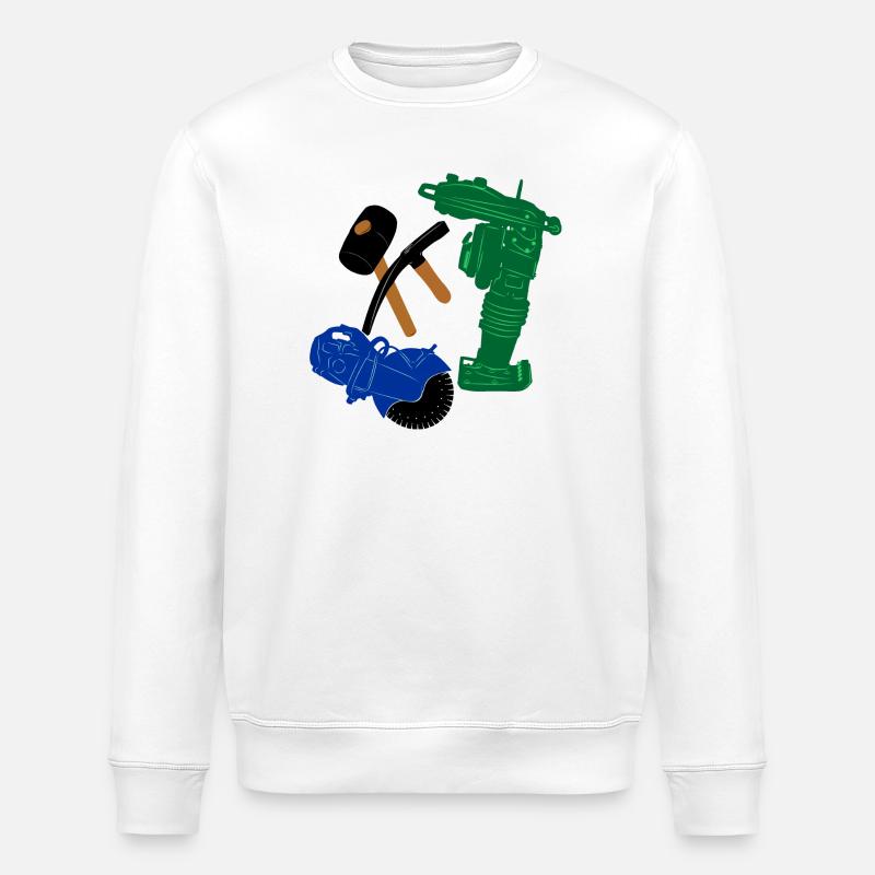 Outil de pavé pour finisseur - Sweat bio ROLLER Stanley/Stella Unisexe - blanc