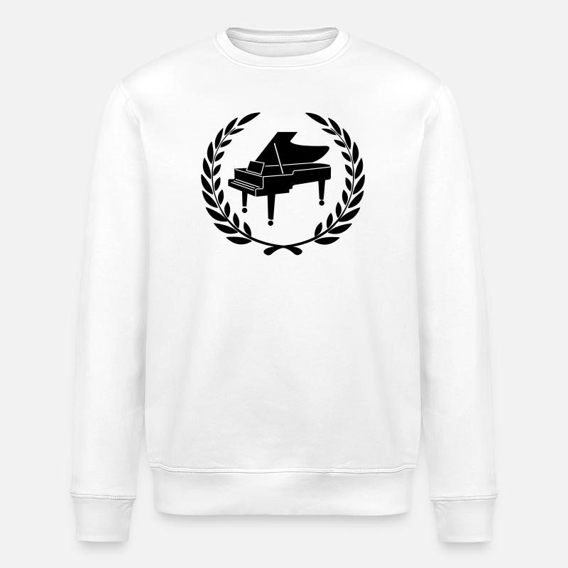 Piano logo for laurel wreath. - Stanley/Stella ROLLER Unisex Organic Sweatshirt - white