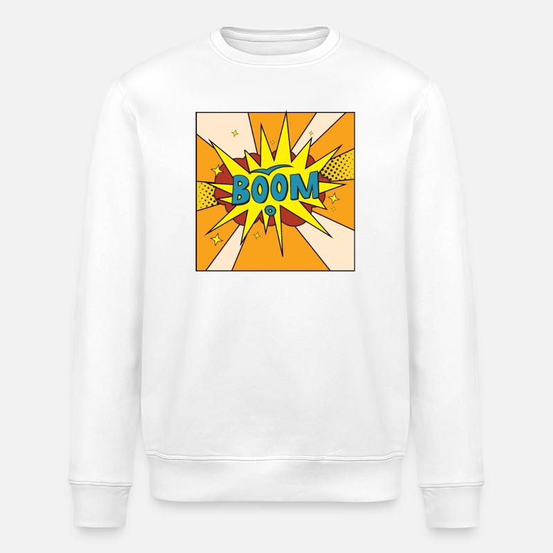 Boom Comic Explosion Style - Stanley/Stella ROLLER Unisex Organic Sweatshirt - white