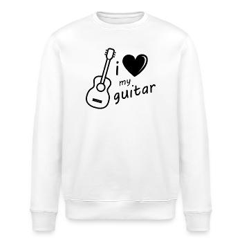 Guitar Guitar Icon Graphic Heart Illustration - Stanley/Stella ROLLER Unisex Organic Sweatshirt - white - Front - Nik (191cm)