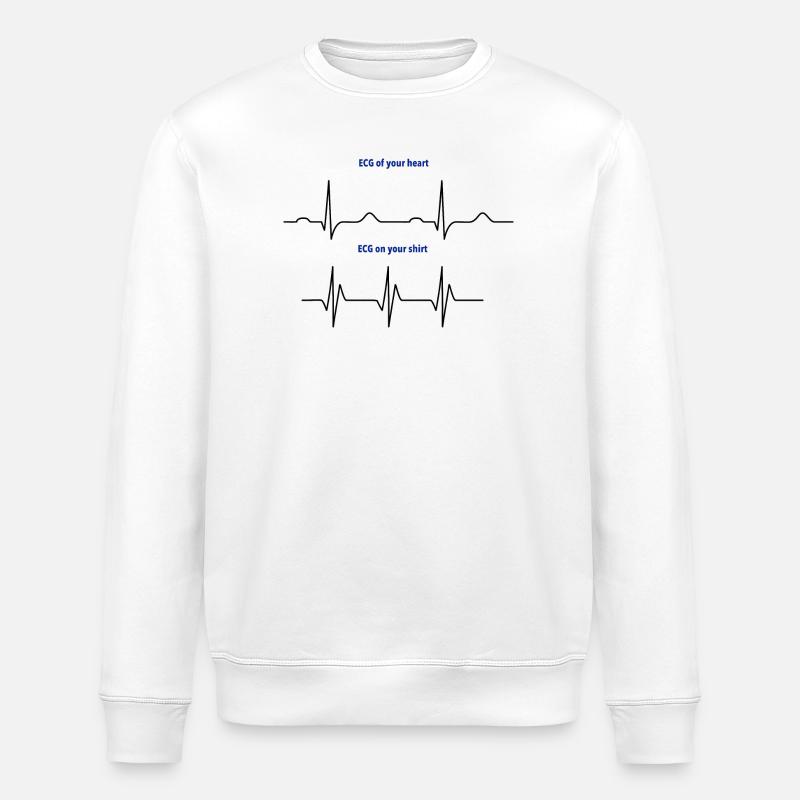 Électrocardiogramme (ECG) rythme réel vs mode - Sweat bio ROLLER Stanley/Stella Unisexe - blanc