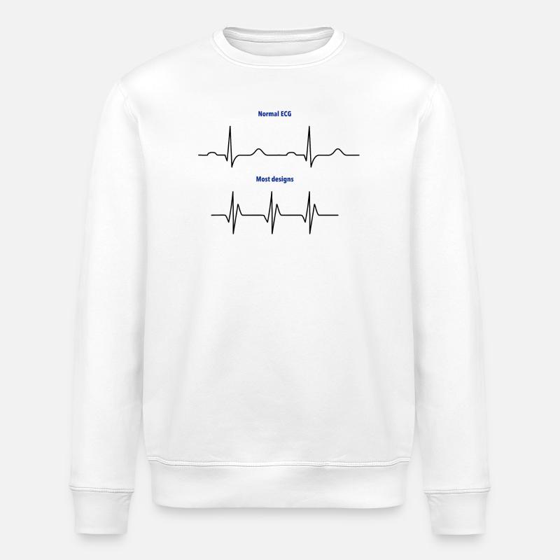 Normal ECG vs. Design ECGs - Stanley/Stella ROLLER Unisex Organic Sweatshirt - white