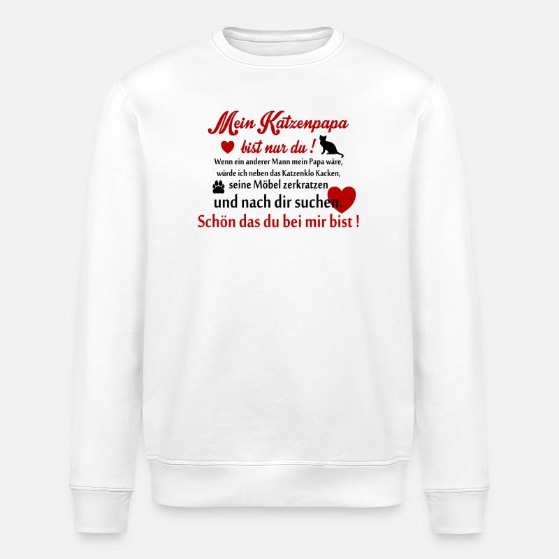 Chat Papa - Sweat bio ROLLER Stanley/Stella Unisexe - blanc